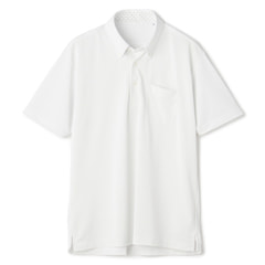 ビズポロ】エアクール QUICKLY DRY ボタンダウンポロシャツ 白鹿の子