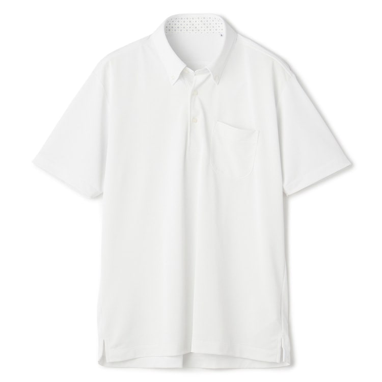 ビズポロ】エアクール QUICKLY DRY ボタンダウンポロシャツ 白鹿の子
