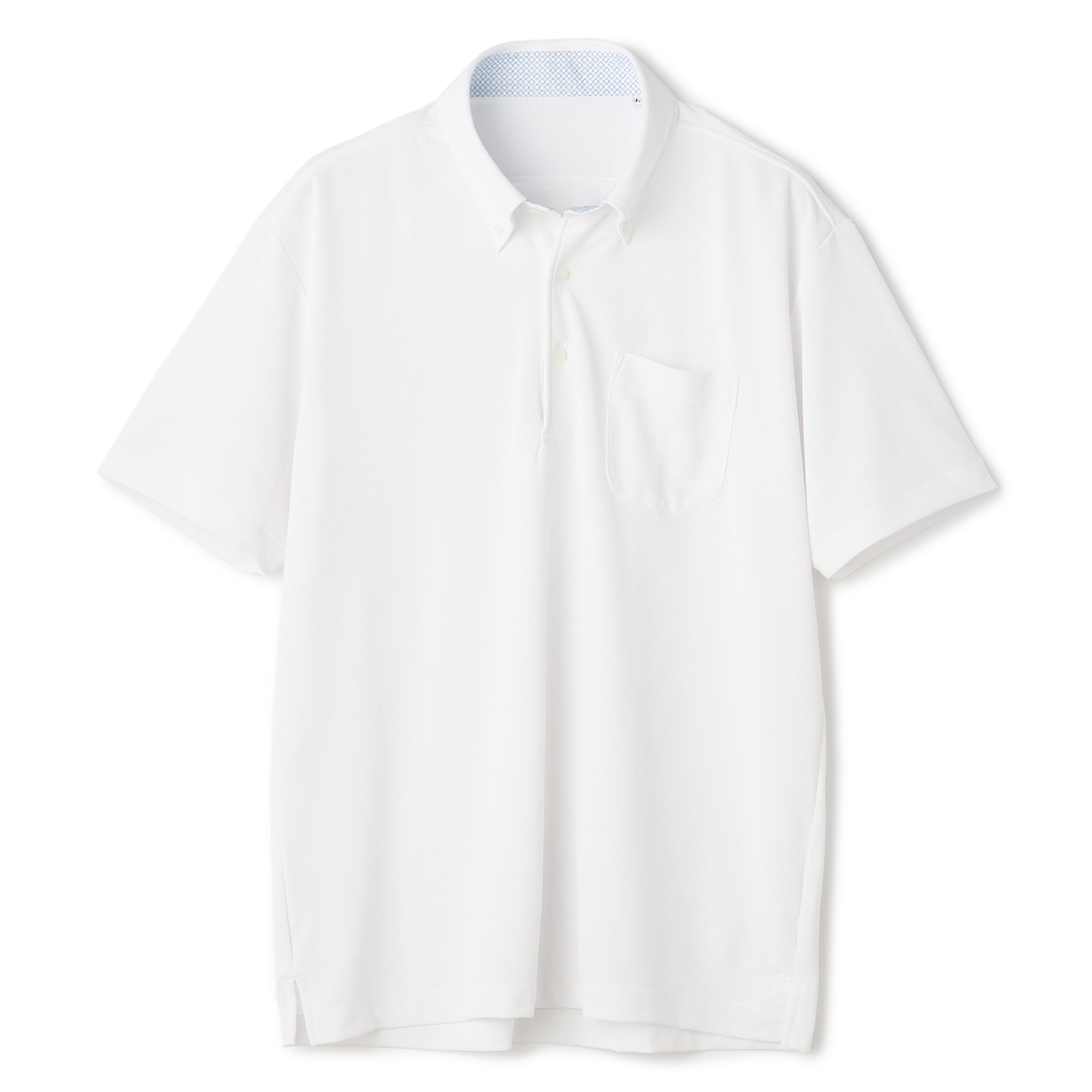 【ビズポロ】エアクール QUICKLY DRY ボタンダウンポロシャツ 白 【ビズポロ】エアクール QUICKLY DRY ボタンダウンポロシャツ 白