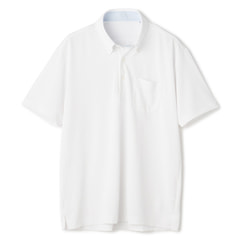 ビズポロ】エアクール QUICKLY DRY ボタンダウンポロシャツ 白【AOKI