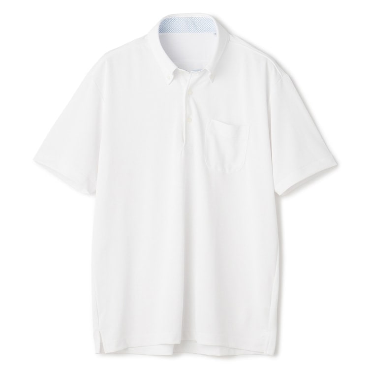 ビズポロ】エアクール QUICKLY DRY ボタンダウンポロシャツ 白【AOKI