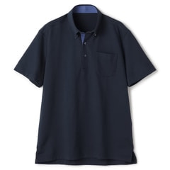 ビズポロ】エアクール アルティマ ボタンダウン ポロシャツ 紺綾織