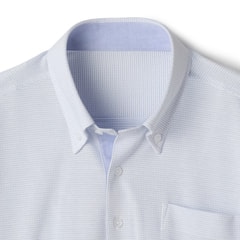 ビズポロ】エアクール アルティマ ボタンダウン ポロシャツ 白地青