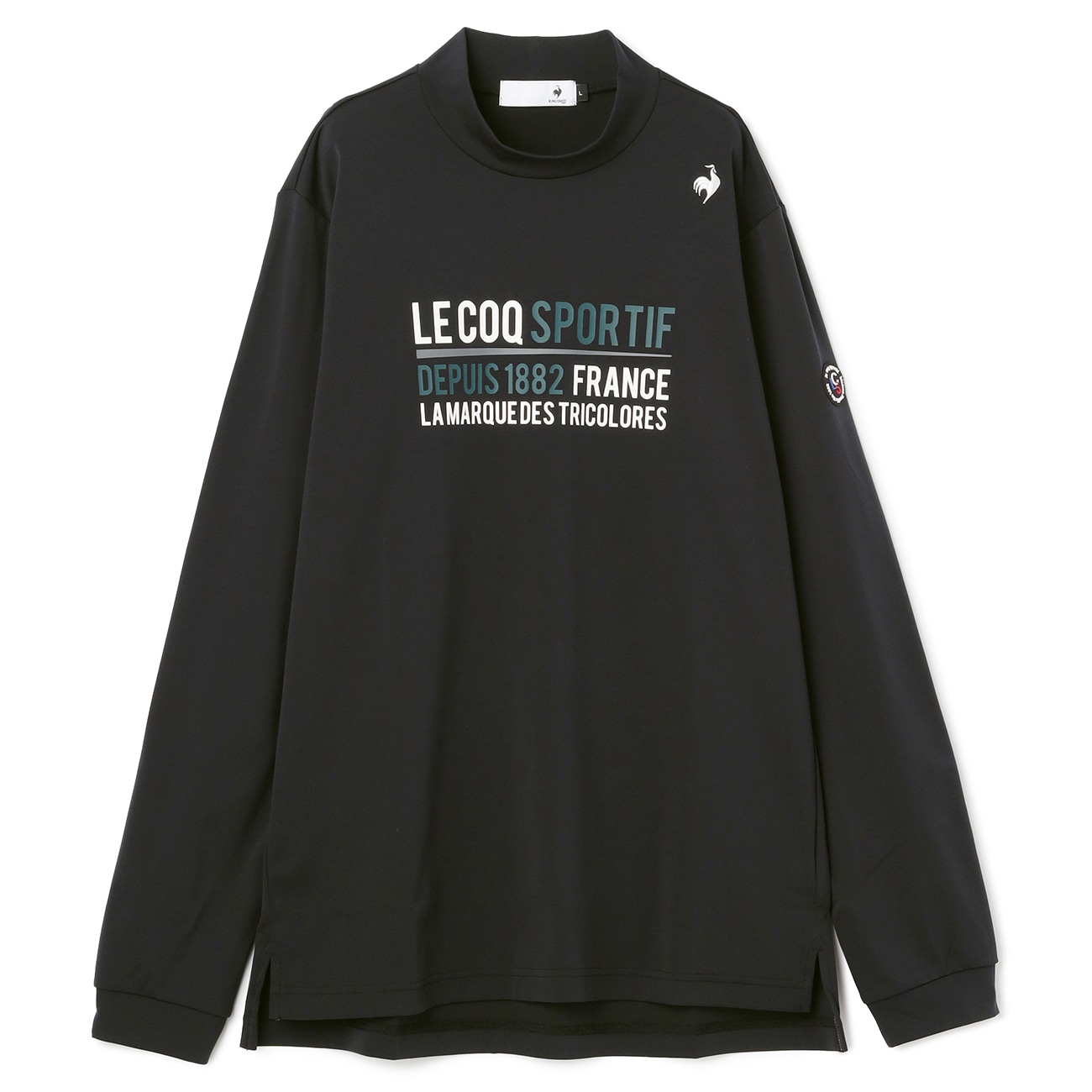 le coq sportif ルコック ゴルフストレッチフォーサー ベーシックデザイン長袖シャツ〇手触りの良いタッチ感が特徴のスムース生地を使用したモックネックシャツ・ゴルフの動きに特化した独自の立体
