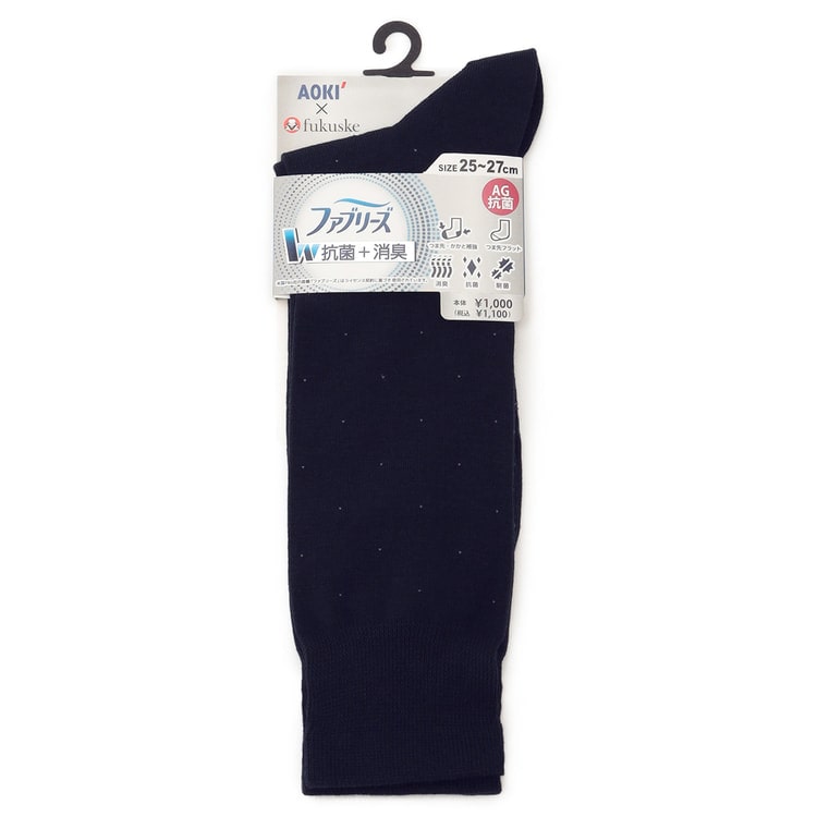25-27cm】ファブリーズ W抗菌＋消臭ソックス ピンドット柄【AOKI
