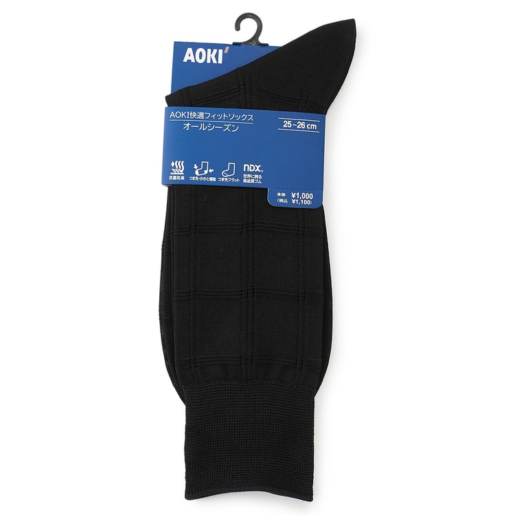 25-26cm】チェック柄 快適フィットソックス【AOKI公式通販】