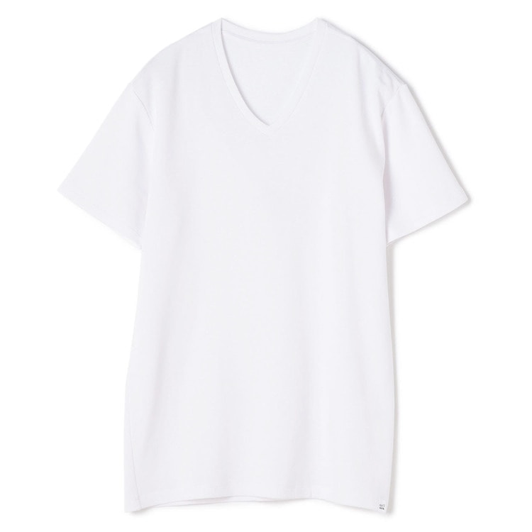 Heat Warm Super Warm Thermal Heat Retention Stretch Short Sleeve Shirt V Neck White