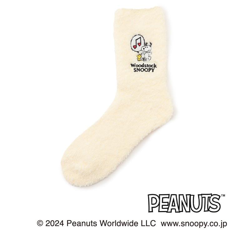 AOKI＆PEANUTSコラボ 23-25cm スヌーピーモコモコソックス S寸