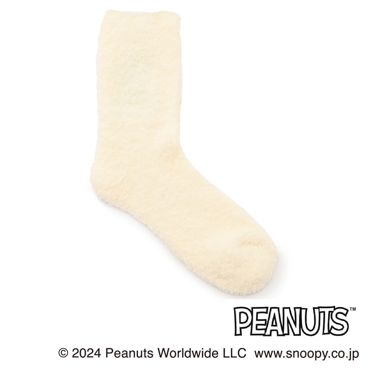 AOKI＆PEANUTSコラボ 23-25cm スヌーピーモコモコソックス S寸