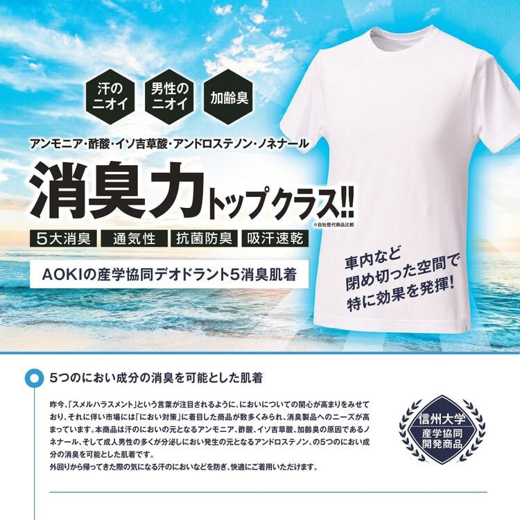 WEB限定商品】【AOKI・信州大学 産学協同開発】3枚セット デオドラント