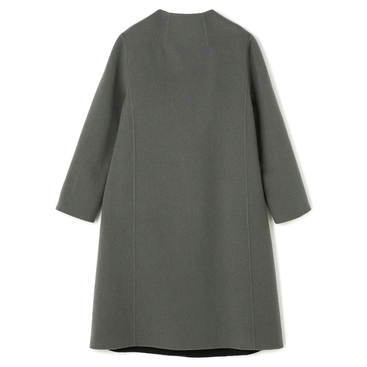 バーバリー カシミヤ混 くるみボタン コート カーキ バーバリー ロンドン BURBERRY LONDON ステンカラーコート ジップ