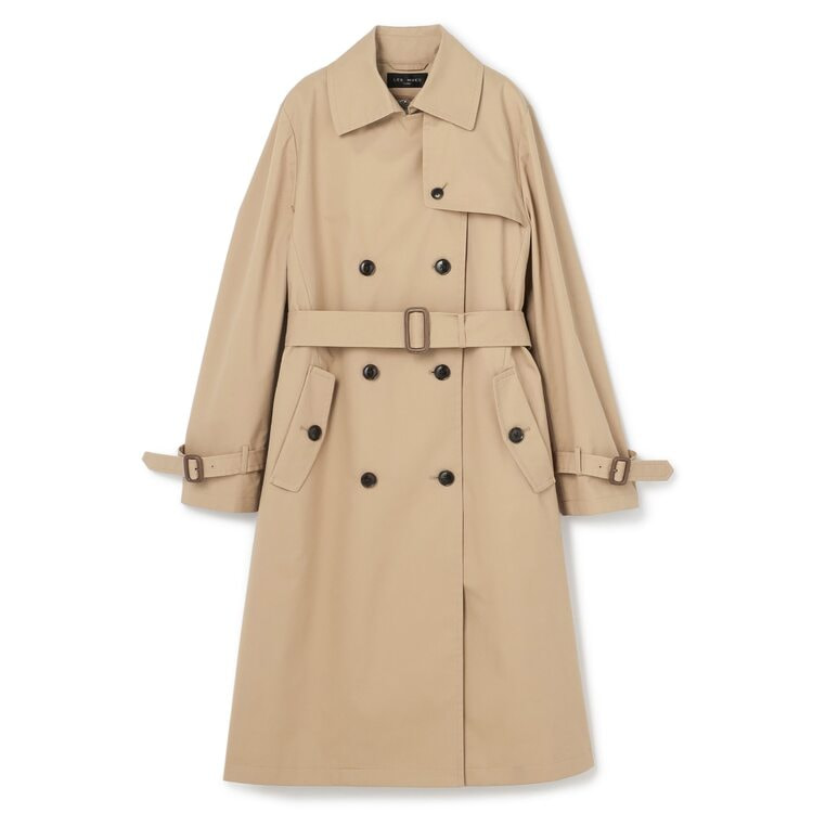 トレンチコート2点セット セール】 [小さいサイズ]ストレッチソフトロングトレンチコート