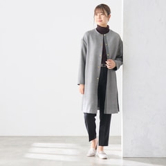 上質で快適 ≪MERY11月掲載≫ グレンチェックノーカラーコート【AOKI公式通販】 ジャケット・アウター