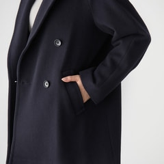 ADLER 黒 ピーコート ウールコート Beaver melton over P-coat/ビーバーメルトンオーバーPコート