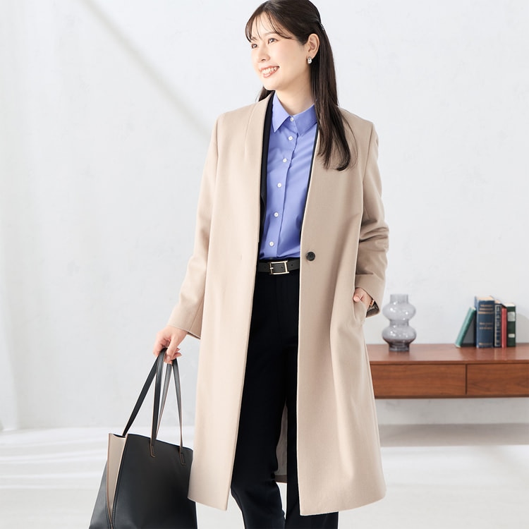 ≪Oggi12月号掲載≫ ノーカラー ウールコート【AOKI公式通販】