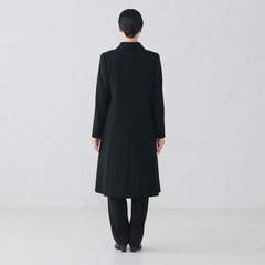 フォーマル対応 取り外し可能ライナー付き ステンカラーコート 黒無地