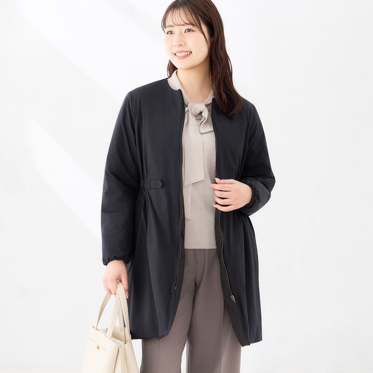 〈Oggi12月号掲載｜スフレエアーヒート〉中綿リバーシブルコート｜軽量・発熱