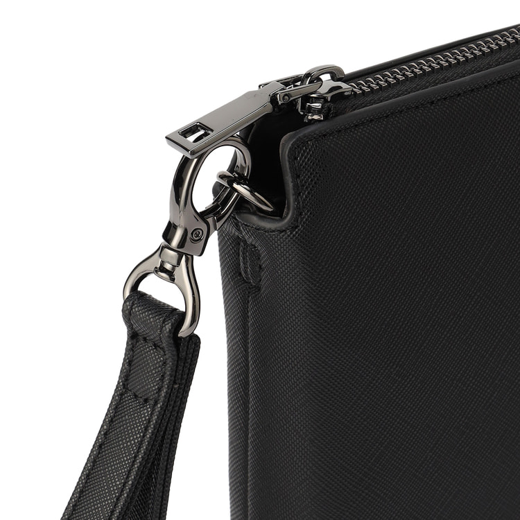 軽量 4Way仕様 サフィアーノレザー クラッチバッグ 黒 LES MUES