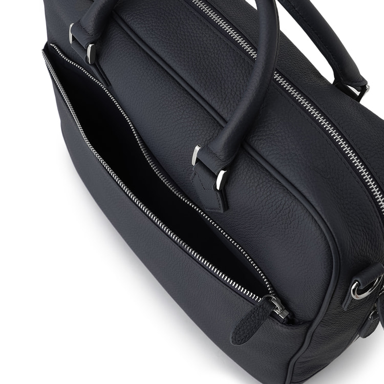 はっ水 キャリーケース対応 ショルダーベルト付きレザーブリーフバッグ