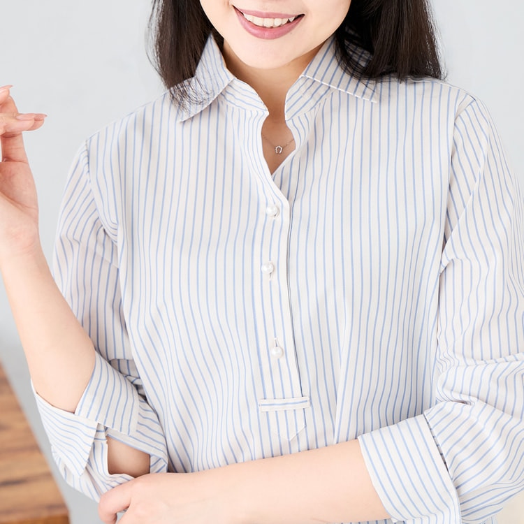 ログインで10％OFF】【Oggiコラボ】パール付きスキッパーシャツ
