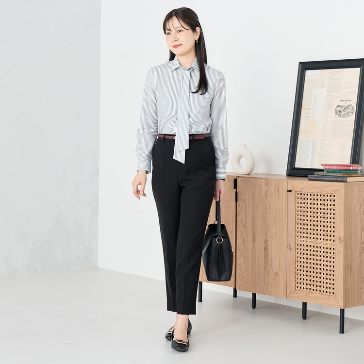 ≪Oggi.jp9月掲載≫ ノンアイロン ボウタイ付きシャツ グレー