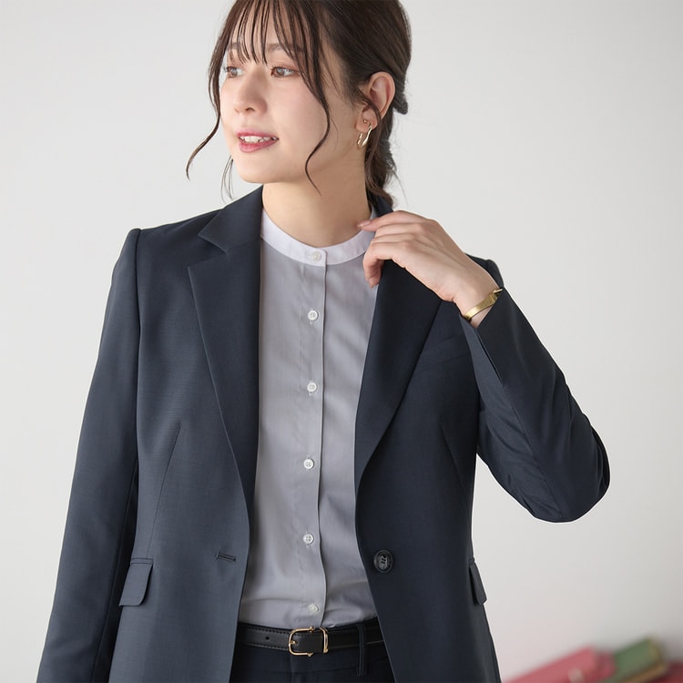 GASA*ガサQue?クエ　スタンドカラープルオーバーシャツ　ライトグレー GASA*ガサQue?クエ スタンドカラープルオーバーシャツ ライトグレー