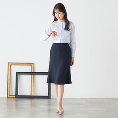 ノンアイロンストレッチ バンドカラーシャツ