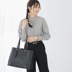 ≪CanCam2月号掲載≫ 形態安定 スタンドフリルシャツ グレー