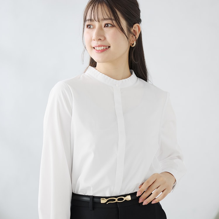 極美品✨ セン cen. made in japan サイドフリルシャツ 白