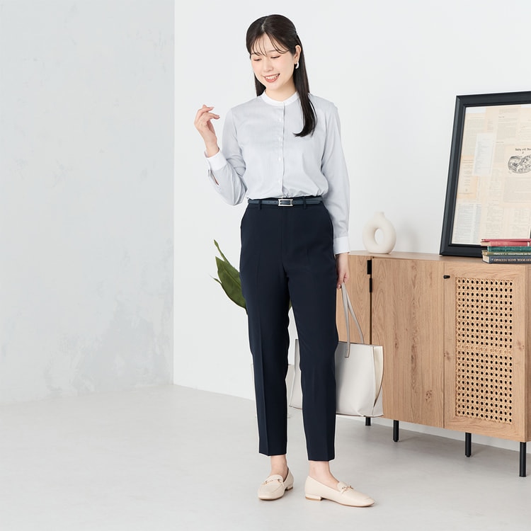 【極美品✨現行】マッキントッシュ ラウンドカラーシャツ クレリック 丸襟 完売品 クレリックバンドカラーシャツ グレーストライプ【AOKI公式通販】
