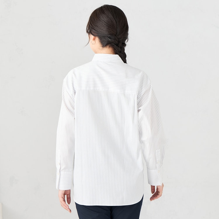 ≪Oggi12月号掲載≫ レギュラーカラーシャツ 白ストライプ【AOKI公式通販】