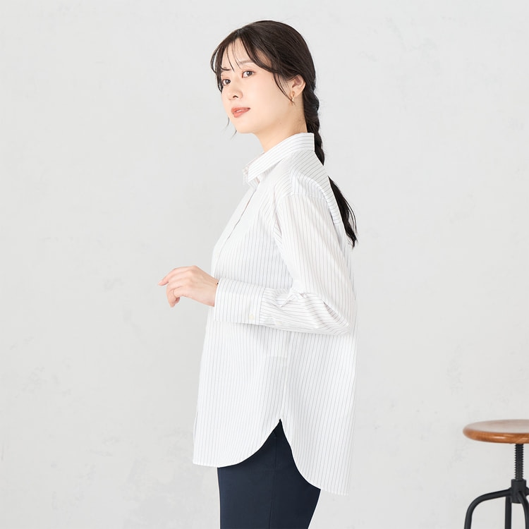 ≪Oggi12月号掲載≫ レギュラーカラーシャツ 白ストライプ【AOKI公式通販】