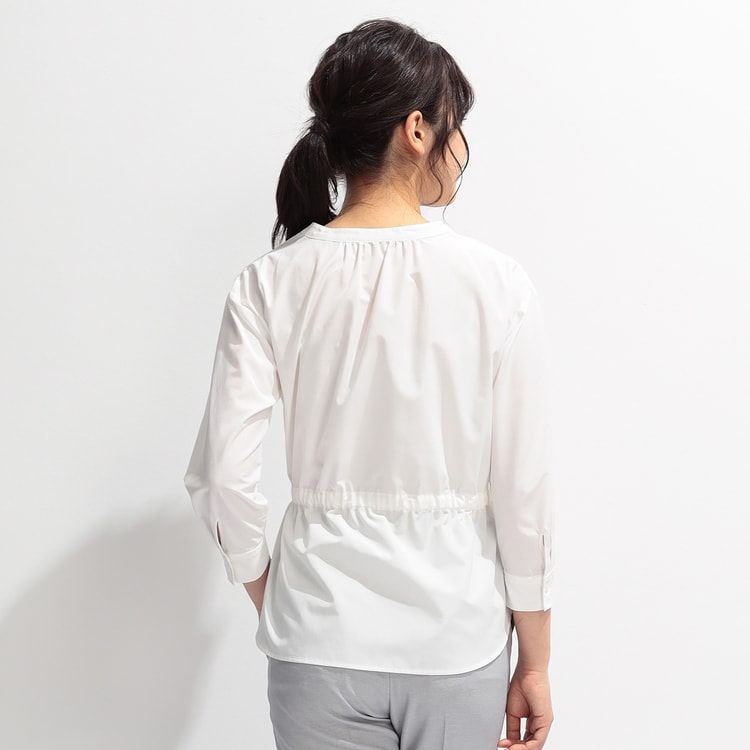 ≪MERY posted≫ Cool Cool Touch Fabric soft touch waist dross design shirt