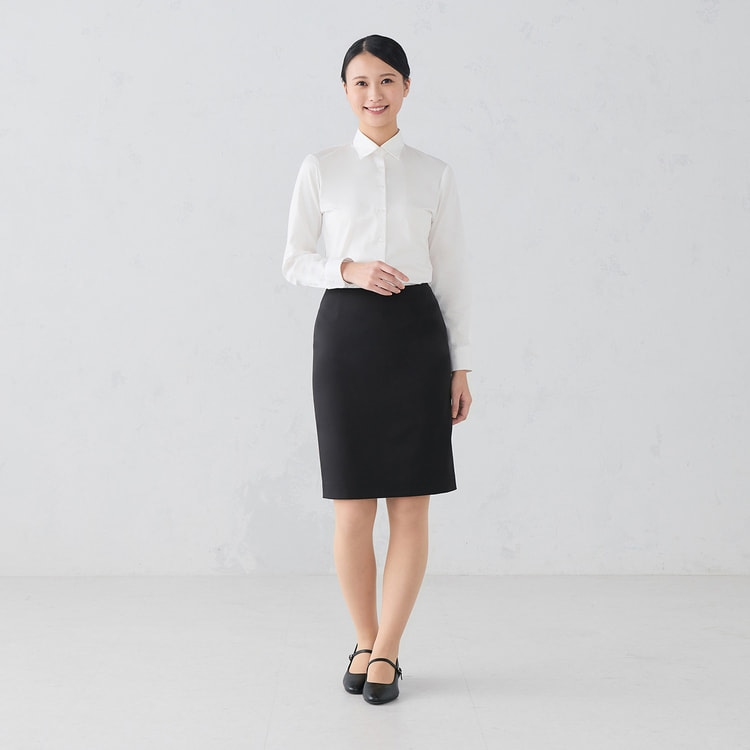 就活おすすめ】綿100% ノンアイロンシャツ シャツカラー 白無地【AOKI