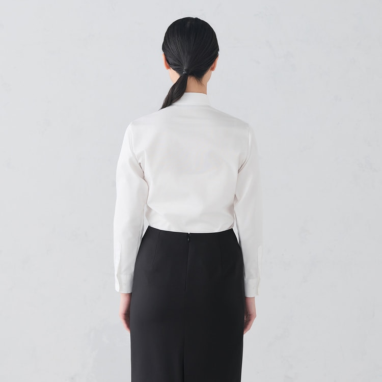 就活おすすめ】綿100% ノンアイロンシャツ シャツカラー 白無地【AOKI