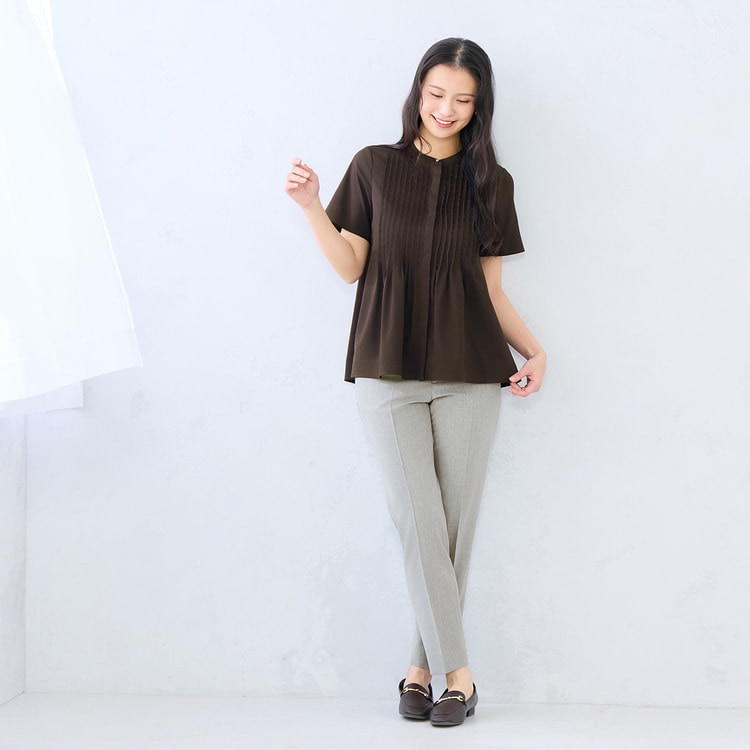 ≪Oggi.jp5月号掲載≫ サラッとカラッと ペプラムシャツ 半袖【AOKI