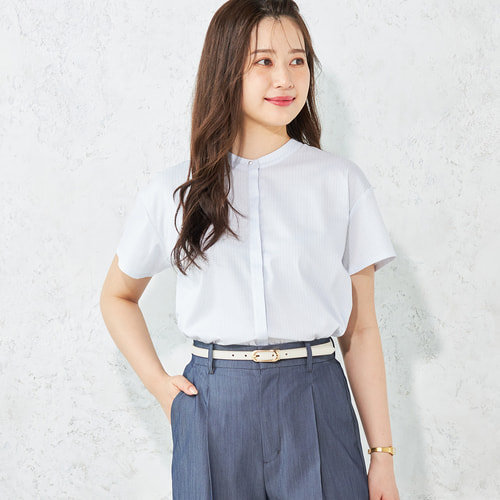 美品 定価2.9万 ヴウ VU band color shirt 1/オフホワイト