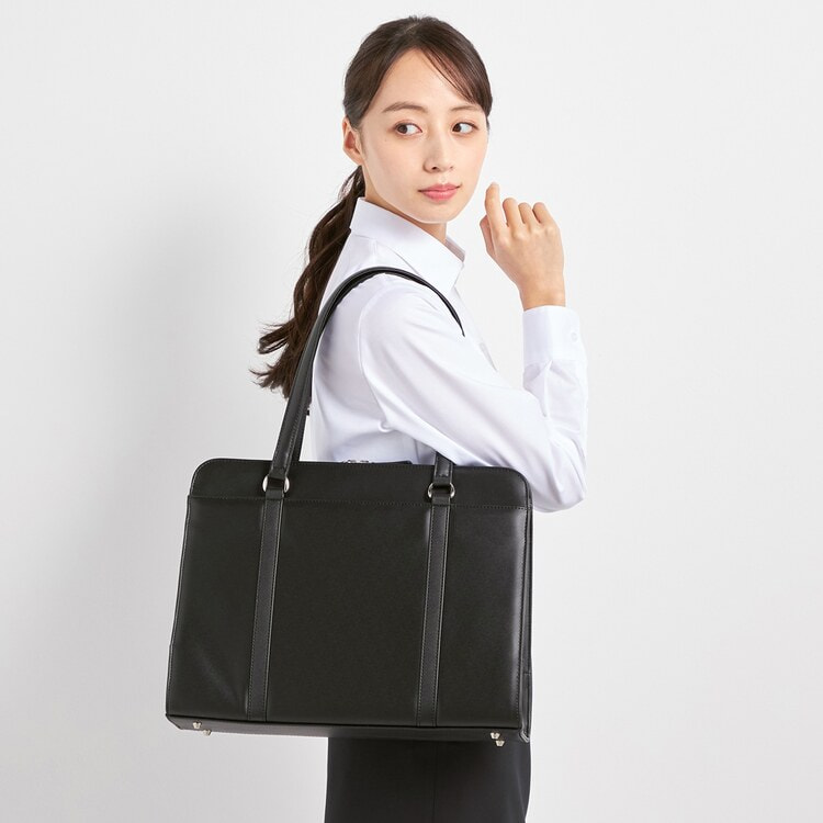 就活おすすめ】A4対応 低反発ハンドル ラウンドファスナーバッグ【AOKI 