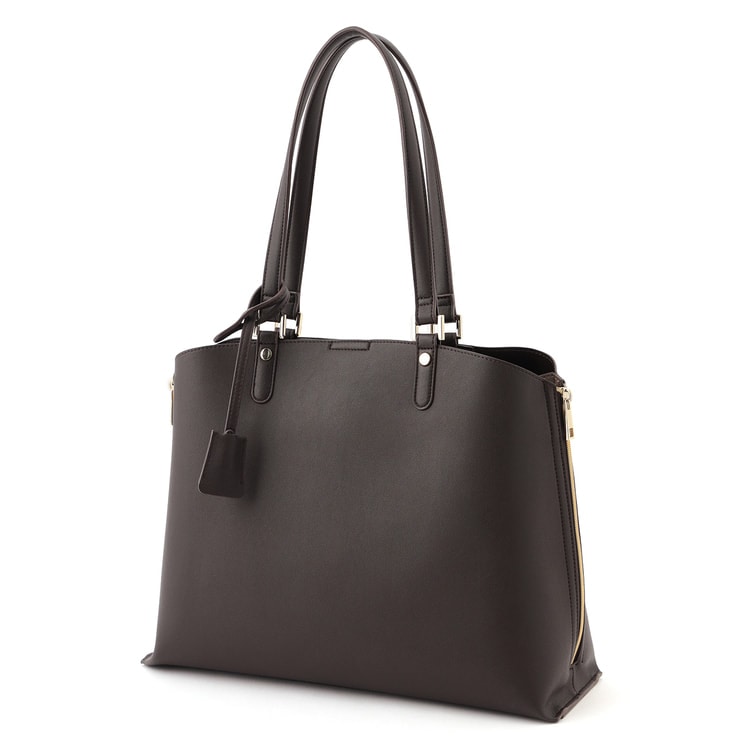 [Product worn by Aya Ueto] Oggi October issue/ CanCam September issue≫ A4/PC compatible side zip Bicolor bag