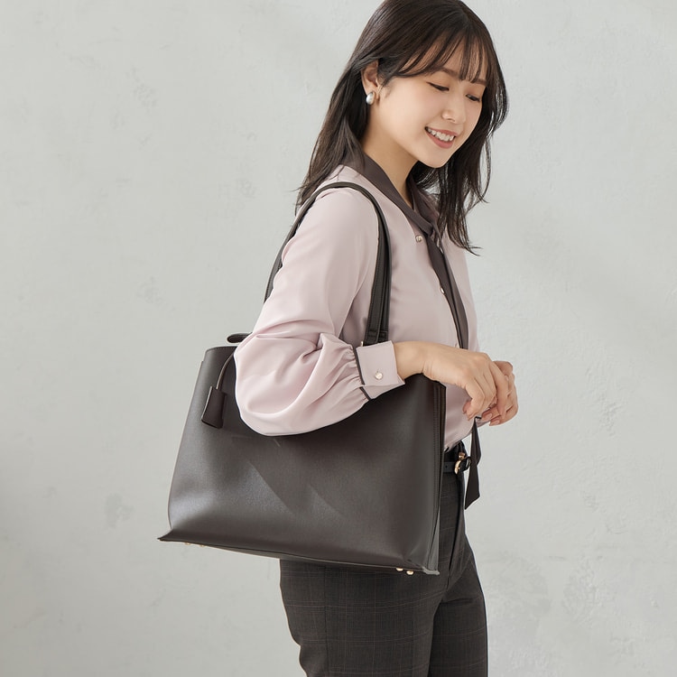 ≪Oggi12月号掲載≫ A4・パソコン対応 サイド配色トートバッグ【AOKI