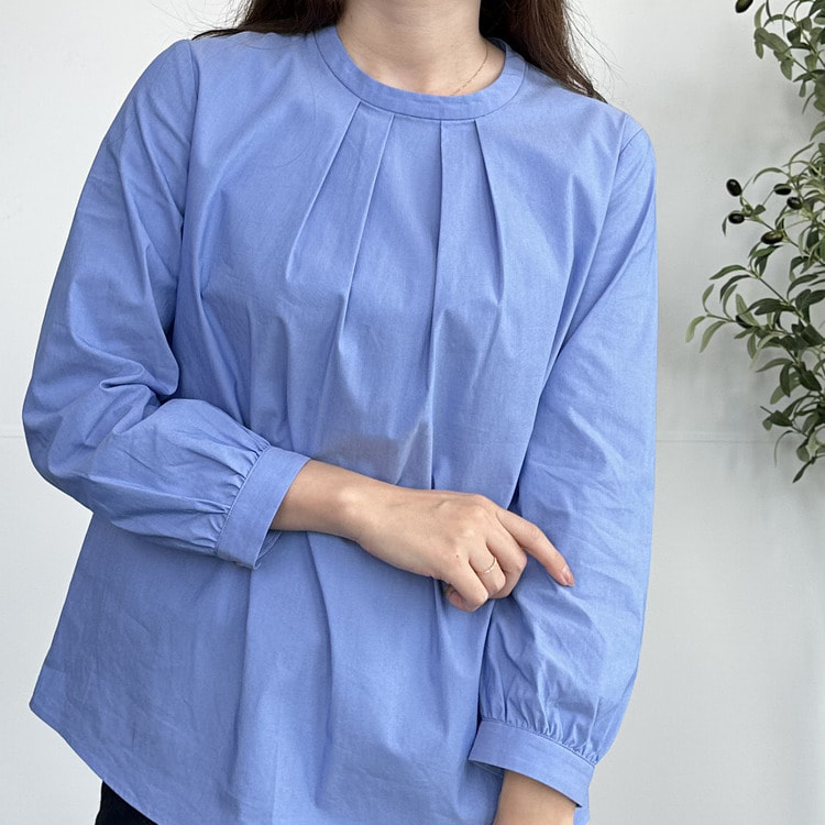 アウトレット】【WEB限定商品】TCストレッチバンドタックブラウス