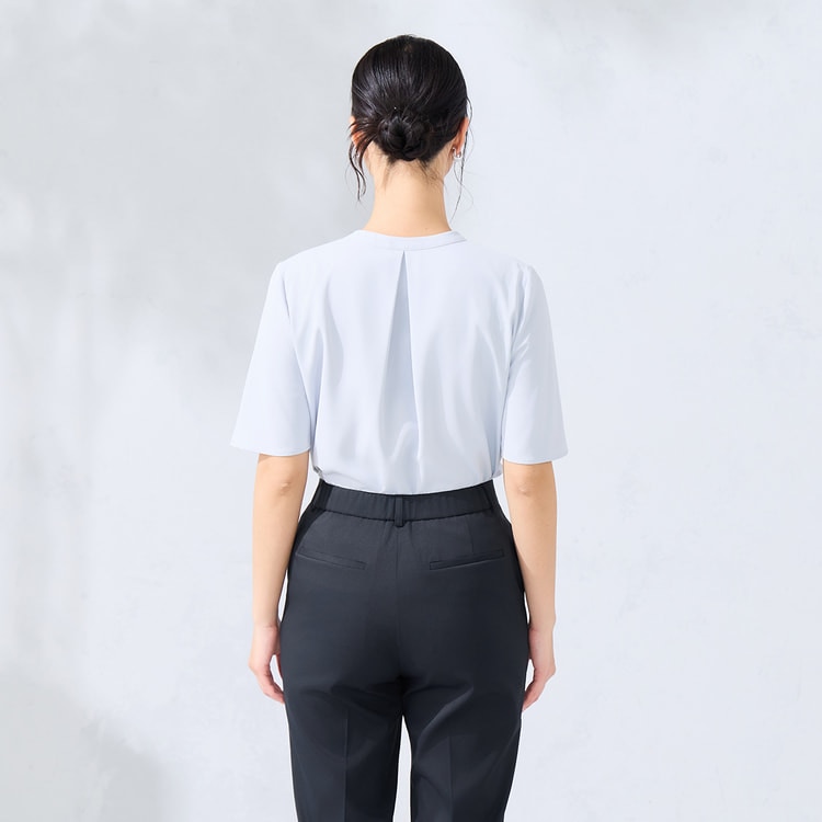 ラクしてキレイ見え】2WAYタックブラウス 半袖 【WEB限定商品】【AOKI