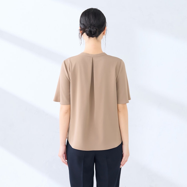 ラクしてキレイ見え】2WAYタックブラウス 半袖 【WEB限定商品】【AOKI