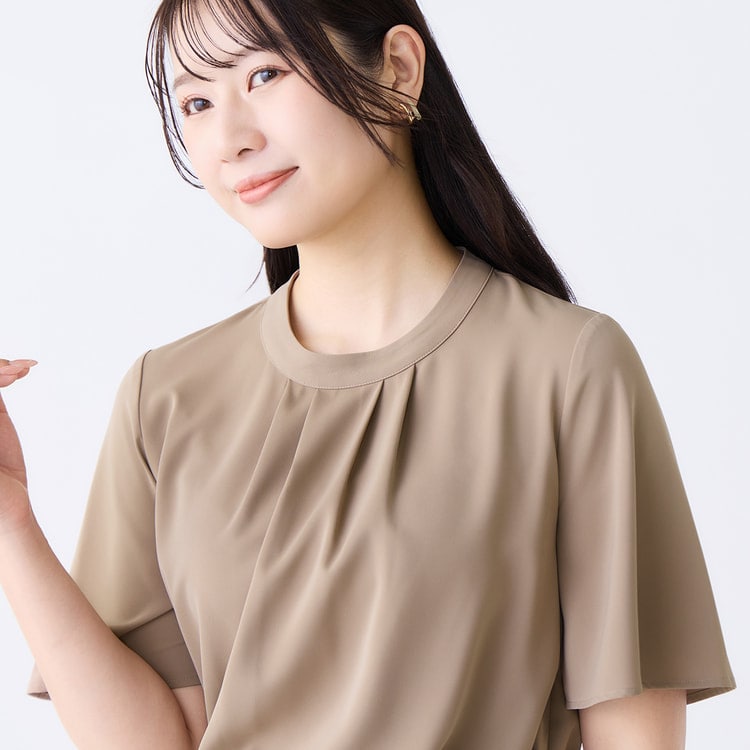 ≪Oggi.jp4月号掲載≫ タックブラウス 半袖【AOKI公式通販】