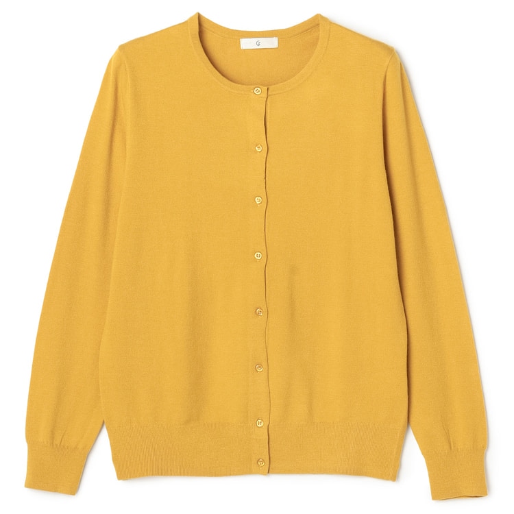 ENFOLD yellowカシミヤ100クルーネックカーディガン ENFOLDyellowカシミヤ100クルーネックカーディガン - カーディガン