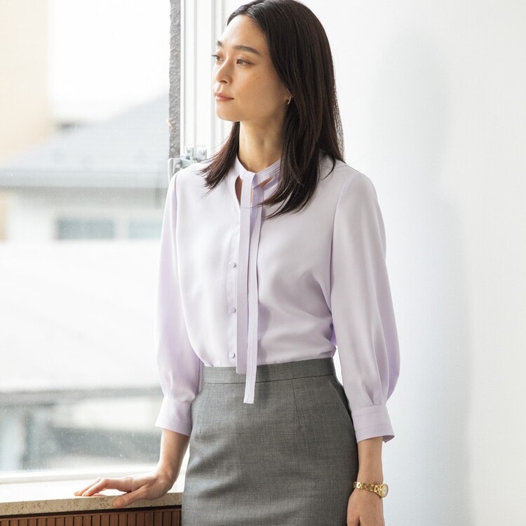 SUITS BY JUNKO SHIMADA 防しわ 8分袖 バックサテンボウタ【AOKI SUITS BY JUNKO SHIMADA 防しわ 8分袖 バックサテンボウタ【AOKI