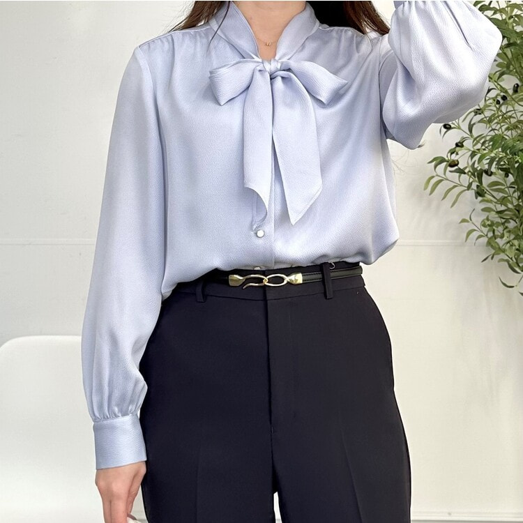 WEB限定商品】MERYコラボ 長袖 取り外しボウタイブラウス【AOKI