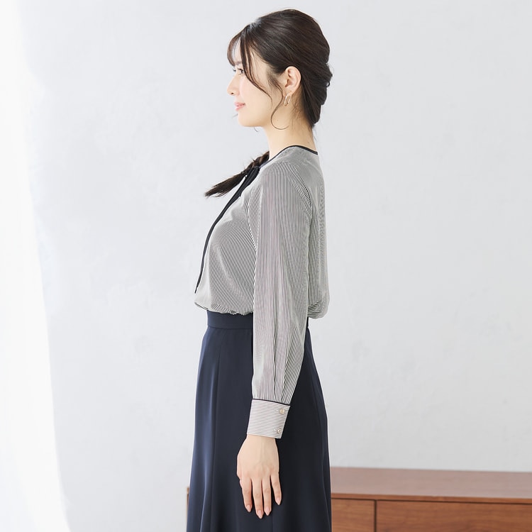 配色ボウタイブラウス ストライプ【AOKI公式通販】
