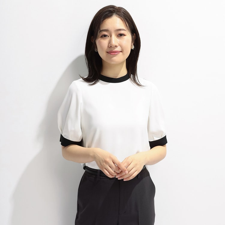 アウトレット】≪Oggi.jp6月掲載≫ 接触冷感 配色デザイン ハイネック 