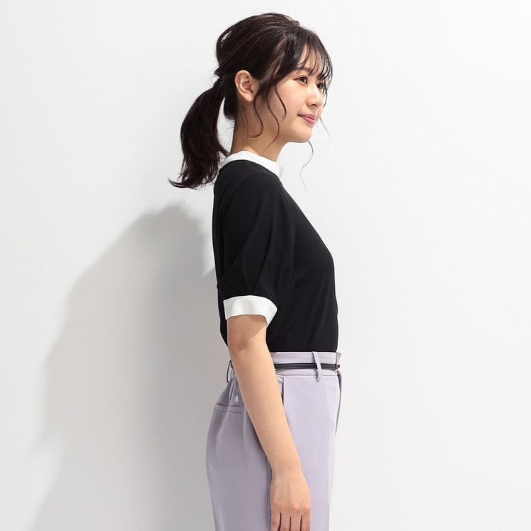 アウトレット】≪Oggi.jp6月掲載≫ 接触冷感 配色デザイン ハイネック 
